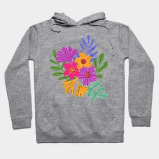 Wild maximalist colorful flowers Hoodie